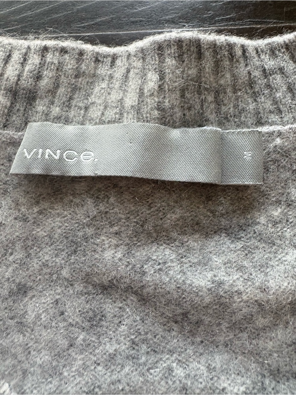 Vince 100% Cashmere Asymmetric Side Tie Sweater Women’s M Gray Crewneck - Picture 8 of 14